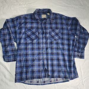 Saugatuck Vintage Blue Plaid Flannel XL